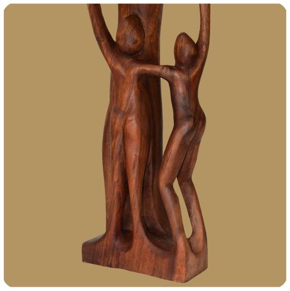 Simandra Skulptur abstrakte handgefertigte Holzfigur Einheit Mutter Vater Kinder Hotsell