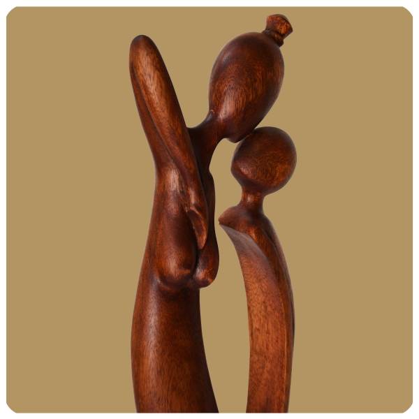 Simandra Skulptur abstrakte handgefertigte Holzfigur Sehnsucht XXL Format 60 cm im Angebot
