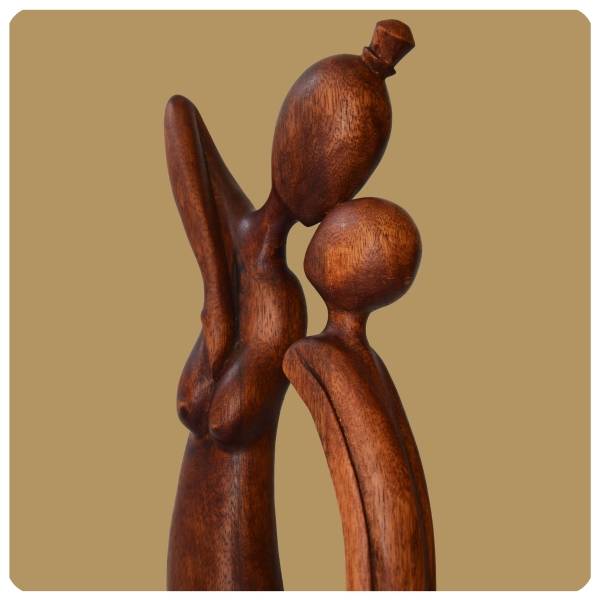 Simandra Skulptur abstrakte handgefertigte Holzfigur Sehnsucht XXL Format 60 cm im Angebot