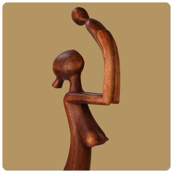 Simandra Skulptur abstrakte handgefertigte Holzfigur Zärtlichkeit XXL Format 60 Schlussverkauf