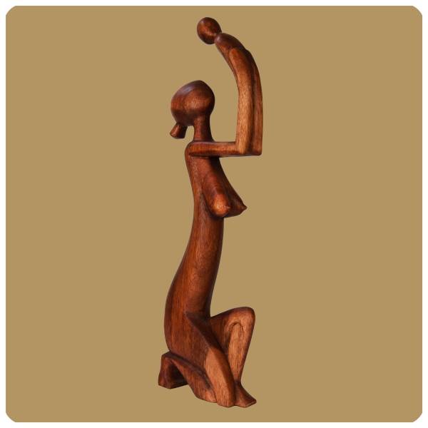 Simandra Skulptur abstrakte handgefertigte Holzfigur Zärtlichkeit XXL Format 60 Schlussverkauf