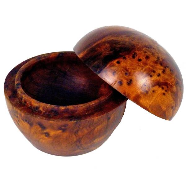 Simandra Thuja Holz Schatulle Dose Schmuckdose Holzschachtel Holzdose Holzschatulle Wurzelholz Kiste rund Kostenloser Versand