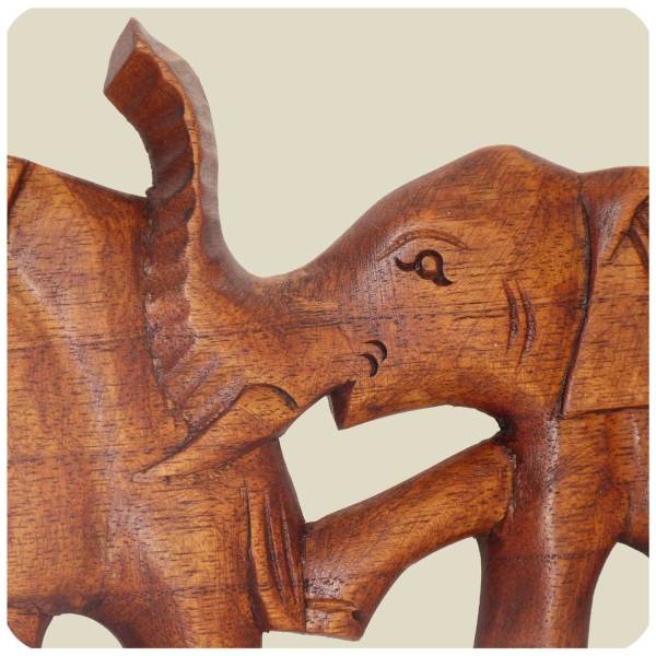 Simandra Wandmaske Elefant - Holzmaske aus Suar-Holz - afrikanische Schnitzerei - Handarbeit - Wanddekoration Fabrikpreis