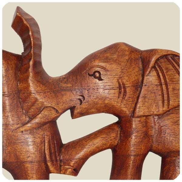 Simandra Wandmaske Elefant - Holzmaske aus Suar-Holz - afrikanische Schnitzerei - Handarbeit - Wanddekoration Fabrikpreis