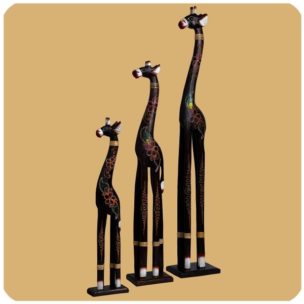 Simandra XXL afrikanische Holzfigur Giraffe Deko Holz Figur Skulptur Afrika Sonderangebot
