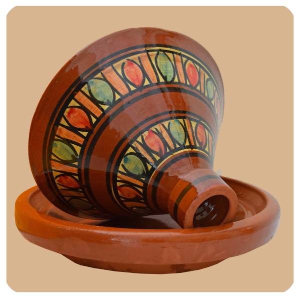 Simandra Tajine glasiert Tontopf aus Marokko Schmortopf bemalt 30 cm schadstofffrei Online Shopping