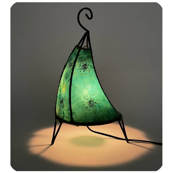 Simandra Orientalische Lampe Hennalampe marokkanische Lederlampe Tischleuchte Stehleuchte Henna Tissir Sonne 35-38 cm