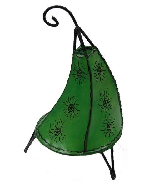 Simandra Orientalische Lampe Hennalampe marokkanische Lederlampe Tischleuchte Stehleuchte Henna Tissir Sonne 35-38 cm Osterangebot