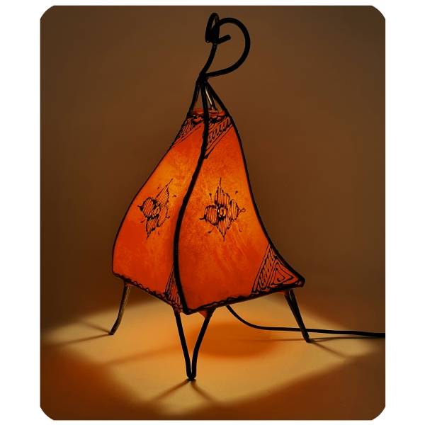 Simandra Orientalische Lampe Hennalampe marokkanische Lederlampe Tischleuchte Stehleuchte Mellah Orient 35-38 cm