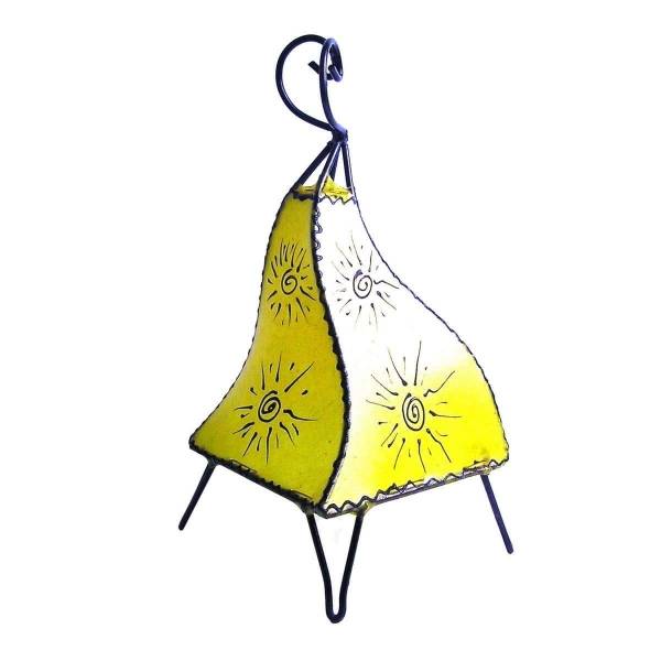 Simandra Orientalische Lampe Hennalampe marokkanische Lederlampe Tischleuchte Stehleuchte Mellah Sonne 35-38 cm Valentinstagsangebot