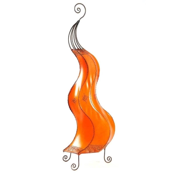 Simandra Orientalische Lampe Hennalampe marokkanische Lederlampe Tischleuchte Stehleuchte Mogador Blumenrad 80 cm