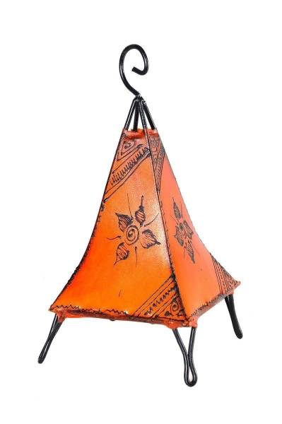 Simandra Orientalische Lampe Hennalampe marokkanische Lederlampe Tischleuchte Stehleuchte Pyramide Orient 35-38 cm Zeitlich begrenztes Angebot