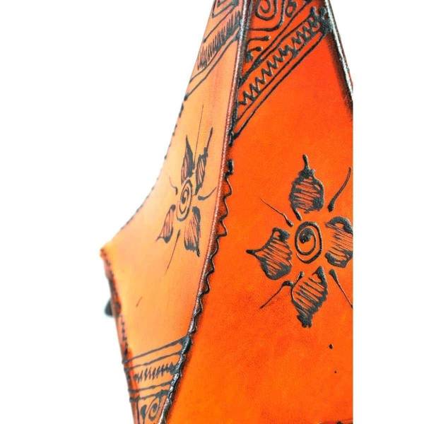 Simandra Orientalische Lampe Hennalampe marokkanische Lederlampe Tischleuchte Stehleuchte Pyramide Orient 35-38 cm Zeitlich begrenztes Angebot