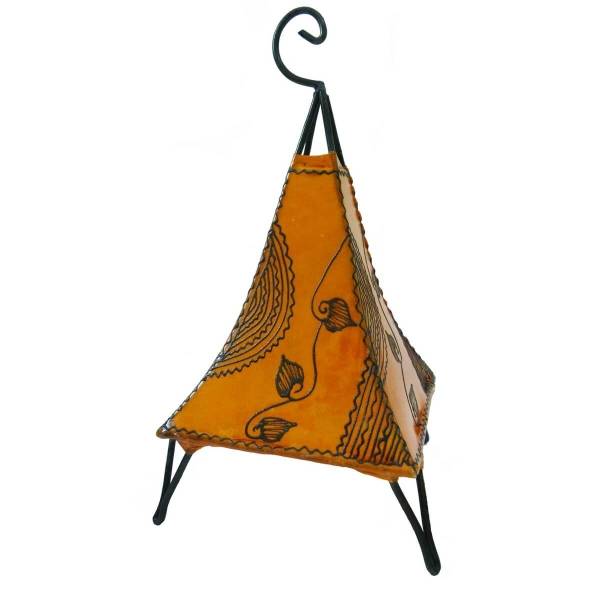Simandra Orientalische Lampe Hennalampe marokkanische Lederlampe Tischleuchte Stehleuchte Pyramide Ranke 35-38 cm Exklusive Angebote