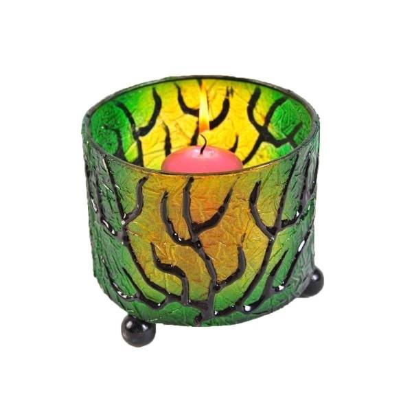 Simandra Windlicht Teelicht Teelichthalter Kerzenhalter Deko Resin Bali Asia Fieberglas Mediterrane rund
