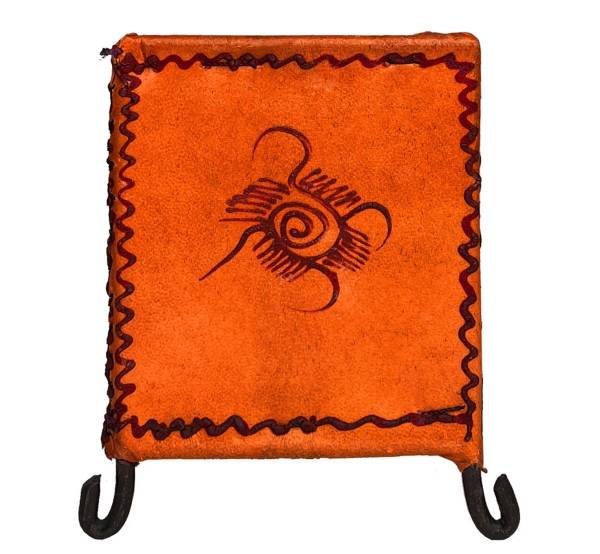 Simandra Windlicht Teelichthalter Kerzenhalter aus Leder Orient marokkanisch Deko Sonne Tägliche Deals