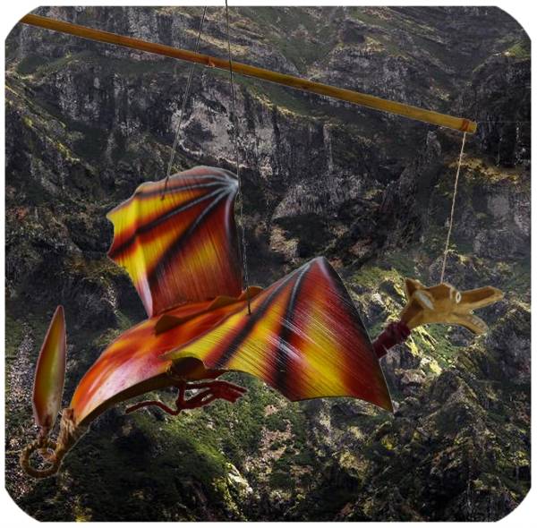 Simandra Windspiel Mobile Fantasy Mittelalter Drache rot