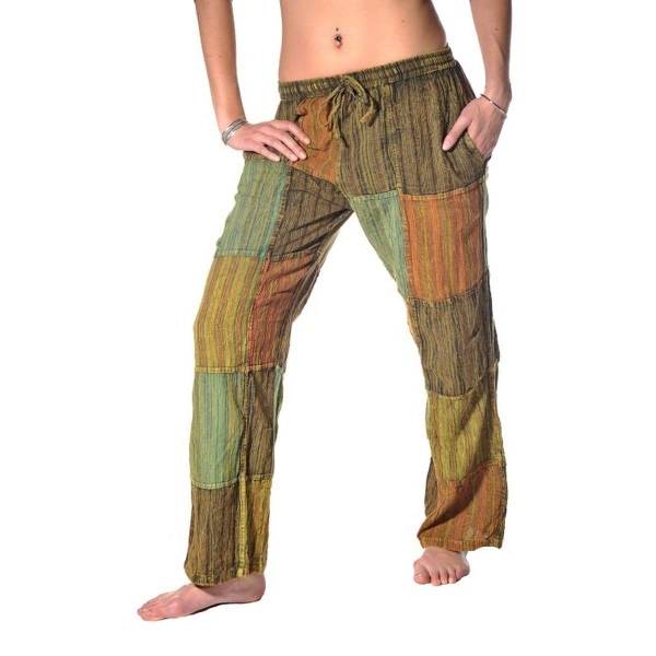 Simandra Patchwork Freizeithose Fischerhose Stoffhose Hippie Schlupfhose Unisex