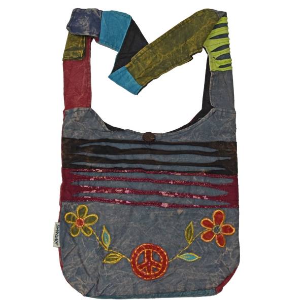 Simandra Patchwork Tasche Umhängetasche Handtasche Beuteltasche Tragetasche Schultertasche Shopper bestickt