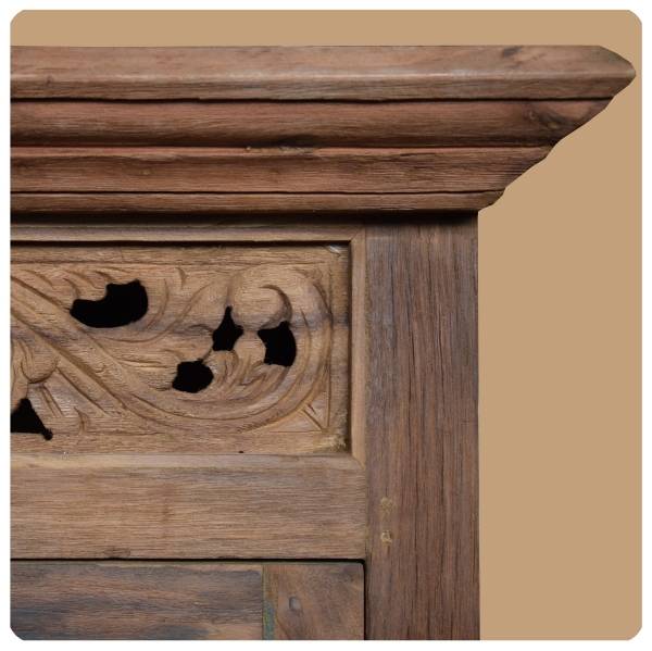 Simandra Old-Teak Hochschrank I Modell "Ubud 1" I Alt Teak Schrank aus Massivholz I Simandra Clearance-Verkauf