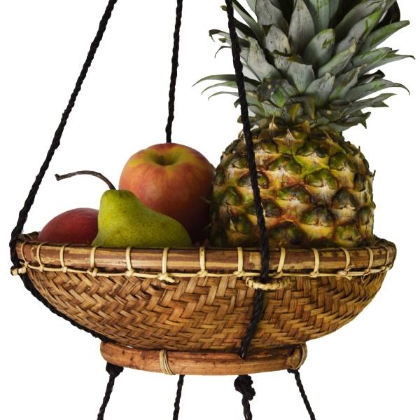 Simandra Rattan Hängekorb Bambus Hängeregal Boho Obstkorb Hängeetagere aus Naturmaterial Begrenzt auf 3 Tage