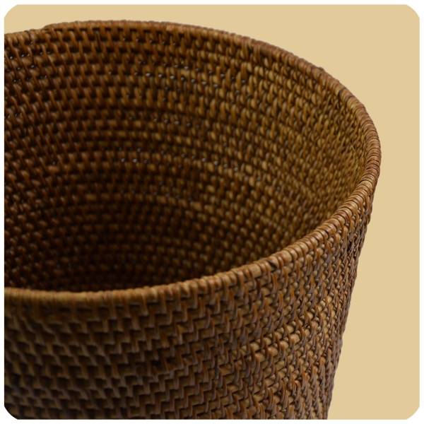 Simandra Rattan Papierkorb Burma, Flechtkorb Basket Korb Deko Unikat Handarbeit Natur rund Speichern exportieren
