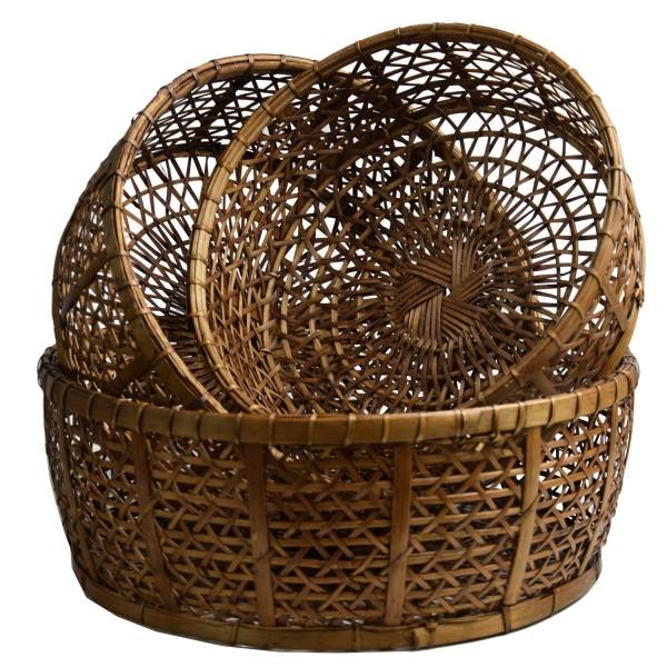 Simandra Rattankorb Obstschale Burma aus Rattan und Bambus, dekoratives Unikat Handarbeit