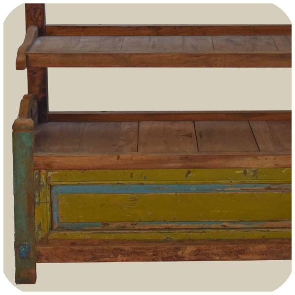 Simandra Recycling Teak Holz Regal Sulawesi mit Ablagen und integrierter Truhe zollfrei