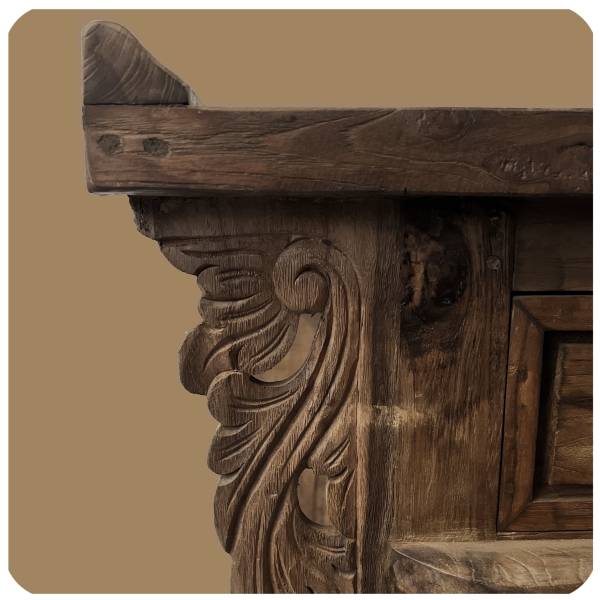 Simandra Romantische Massivholz Kommode Flower 1 nachhaltiges Alt Teak Holz 50% Rabatt für begrenzte Zeit