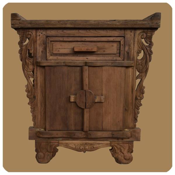 Simandra Romantische Massivholz Kommode Flower 3 nachhaltiges Alt Teak Holz