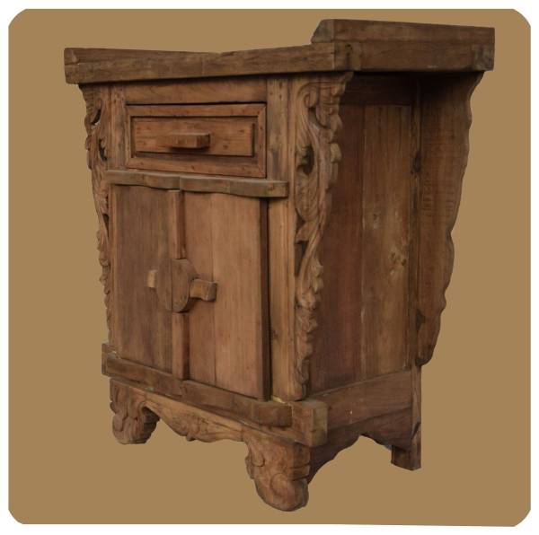 Simandra Romantische Massivholz Kommode Flower 3 nachhaltiges Alt Teak Holz 2025