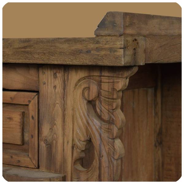 Simandra Romantische Massivholz Kommode Flower 3 nachhaltiges Alt Teak Holz 2025