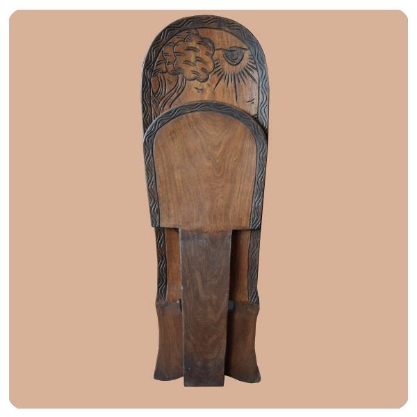 Simandra Steckstuhl afrikanischer Holzstuhl Wikingerstuhl Mittelalter Trapperstuhl massiv Auslauf