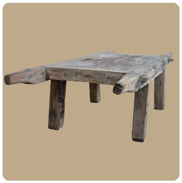 Simandra Teak-Altholz Bank massiver Beistelltisch Couchtisch Handarbeit aus Java Simandra