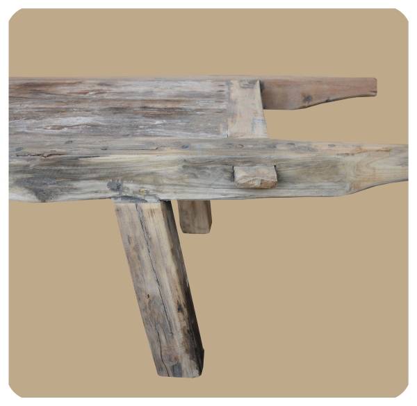 Simandra Teak-Altholz Bank massiver Beistelltisch Couchtisch Handarbeit aus Java Simandra Verkauf