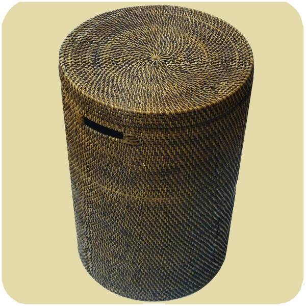 Simandra Wäschekorb Wäschebox mit Deckel aus 100% Ata, Rattan Palme, dekorative Unikate Aufbewahrungskorb Handarbeit natur rund Hotsell
