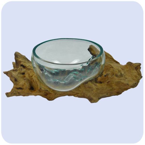 Simandra Wurzelholz Glas-Vase Wurzel-Vase Deko-Glas Holz Geschenk Unikat Objekt Design Blumenvase Schale Meist gekauft