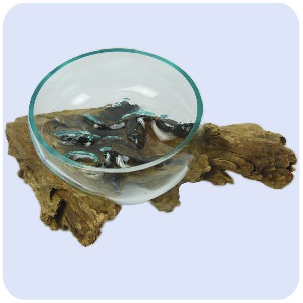 Simandra Wurzelholz Glas-Vase Wurzel-Vase Deko-Glas Holz Geschenk Unikat Objekt Design Blumenvase Schale Meist gekauft